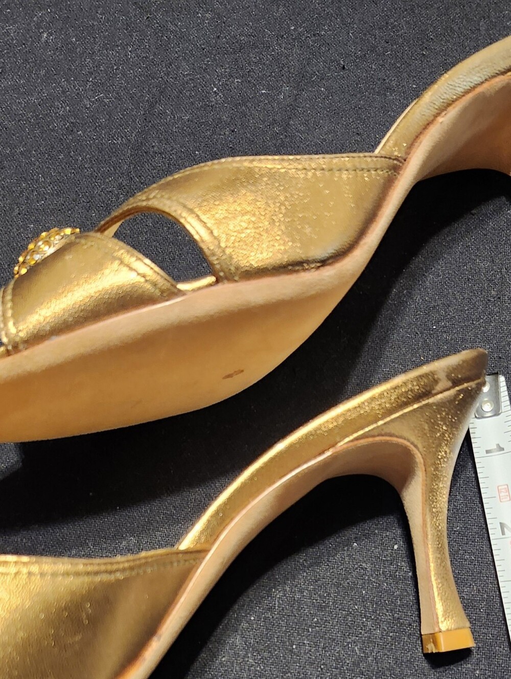 Manolo Blahnik Metallic Gold Open-Toe Heels
